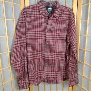 Roots Canada Plaid Flannel Cotton Button Down Shirt Size M